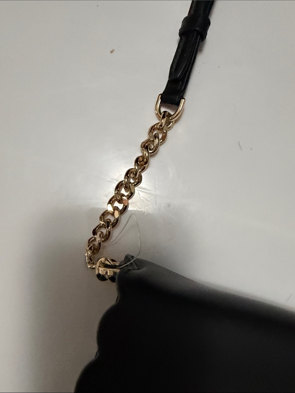 Michael Kors Black Leather Scallop-Flap Crossbody with Gold Hardware - Picture 5 of 15